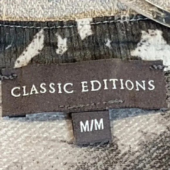 Classic Editions Black & White  Sheer Long Sleeve Lightweight Blouse Size Medium - Picture 2 of 9